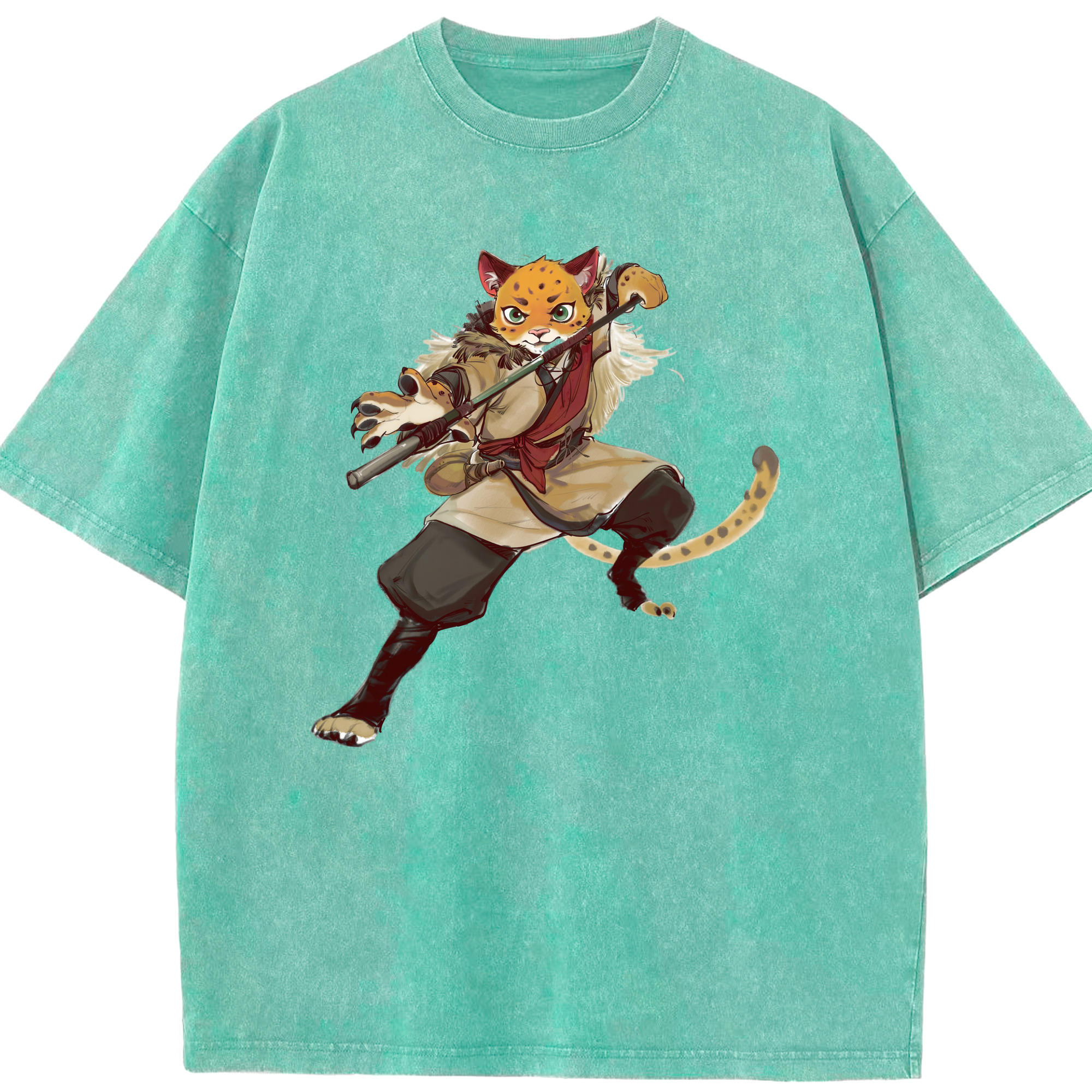 （画像用） Ne Zha 2 ナタ 魔童の大暴れ 綿100% ヴィンテージ風 半袖Tシャツ（フロントプリント）